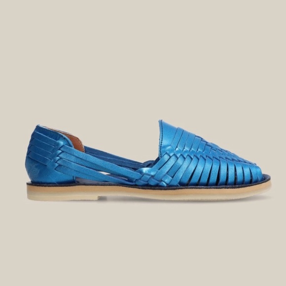 Espiritu Huarache slip on leather flats Sapphire Classics - Picture 1 of 9